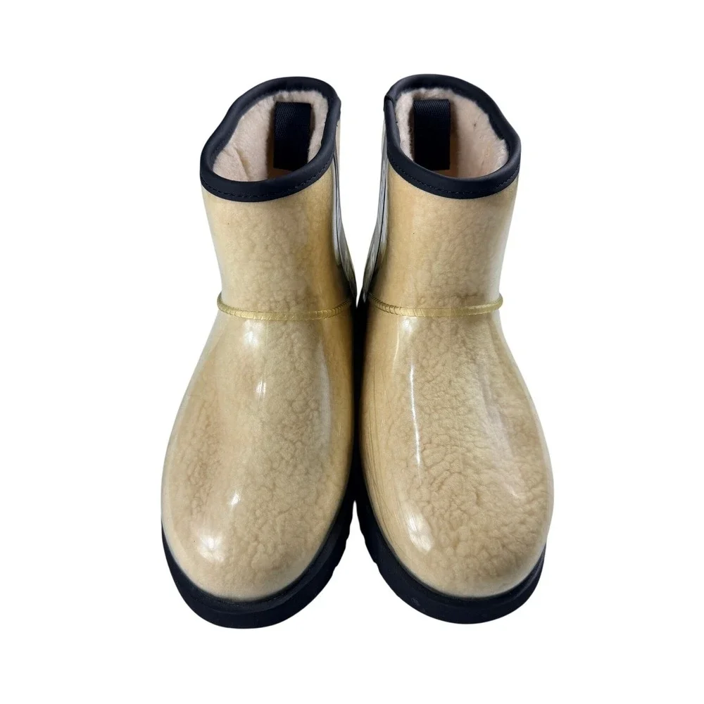 UGG Classic Clear Mini Natural Black Waterproof Boots 1113190 Womens Size 9